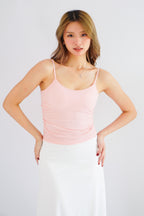 Moki Basic Padded Camisole Top in Pink