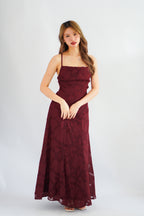 Love Escape Crossback Textured Maxi Dress in Red