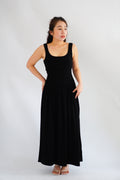 Kacey Scoop Neck Maxi Dress in Black