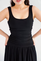 Kacey Scoop Neck Maxi Dress in Black