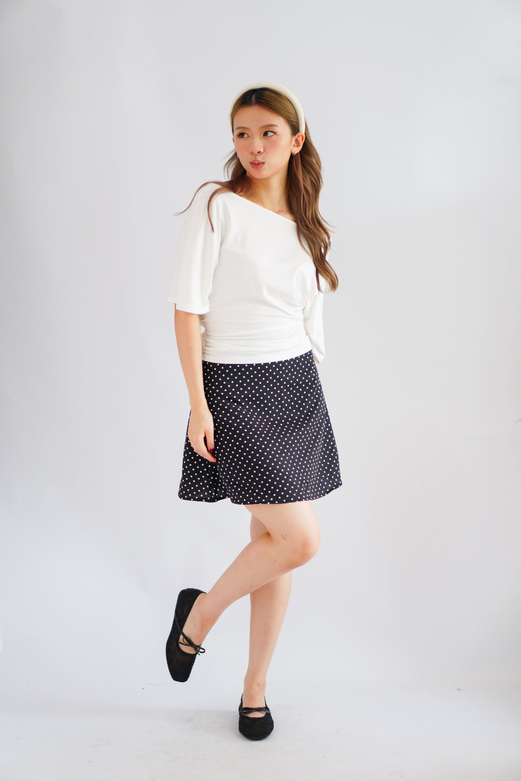 (BACKORDER) Micienne Ruched Tie Waist Flare Sleeves Top in White