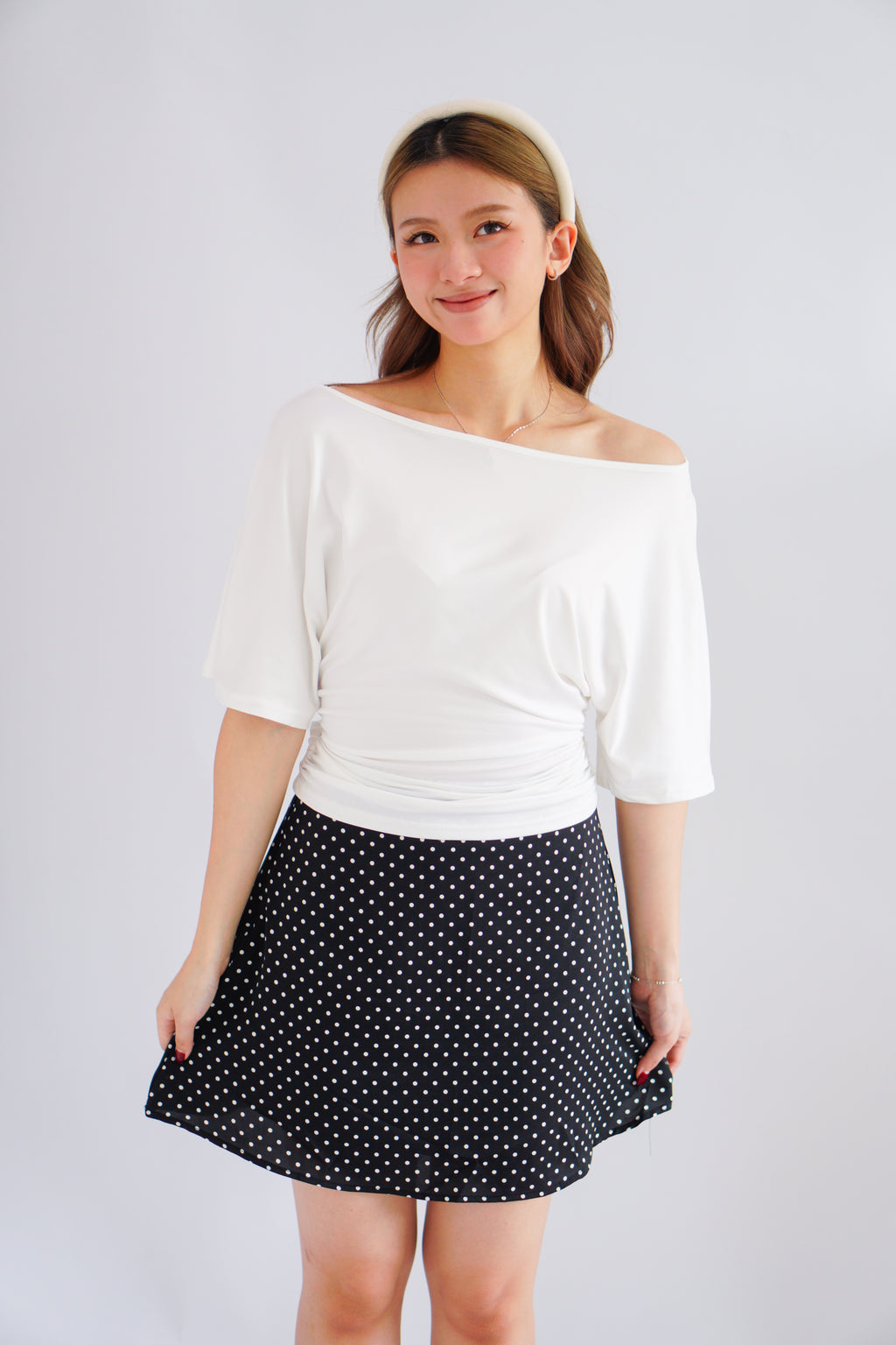 (BACKORDER) Micienne Ruched Tie Waist Flare Sleeves Top in White