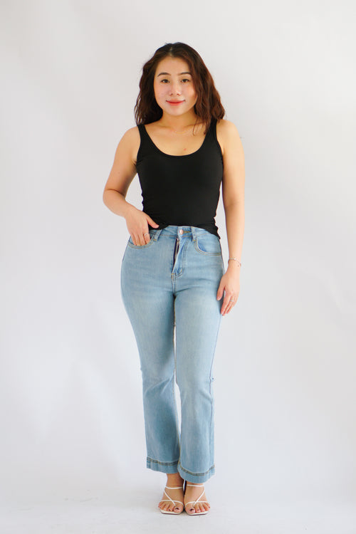 Raye Padded Scoop Neck Camisole Top in Black