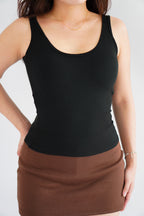 Raye Padded Scoop Neck Camisole Top in Black
