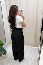 Veda High Waisted Wide Legged Pants in Black