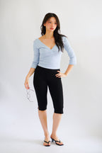 Miss Nara Mid Long Sleeve Top in Blue