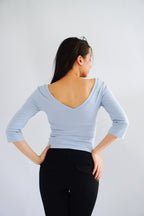 Miss Nara Mid Long Sleeve Top in Blue