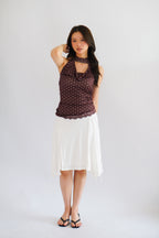 Jaia Asymmetrical Midi Skirt in White