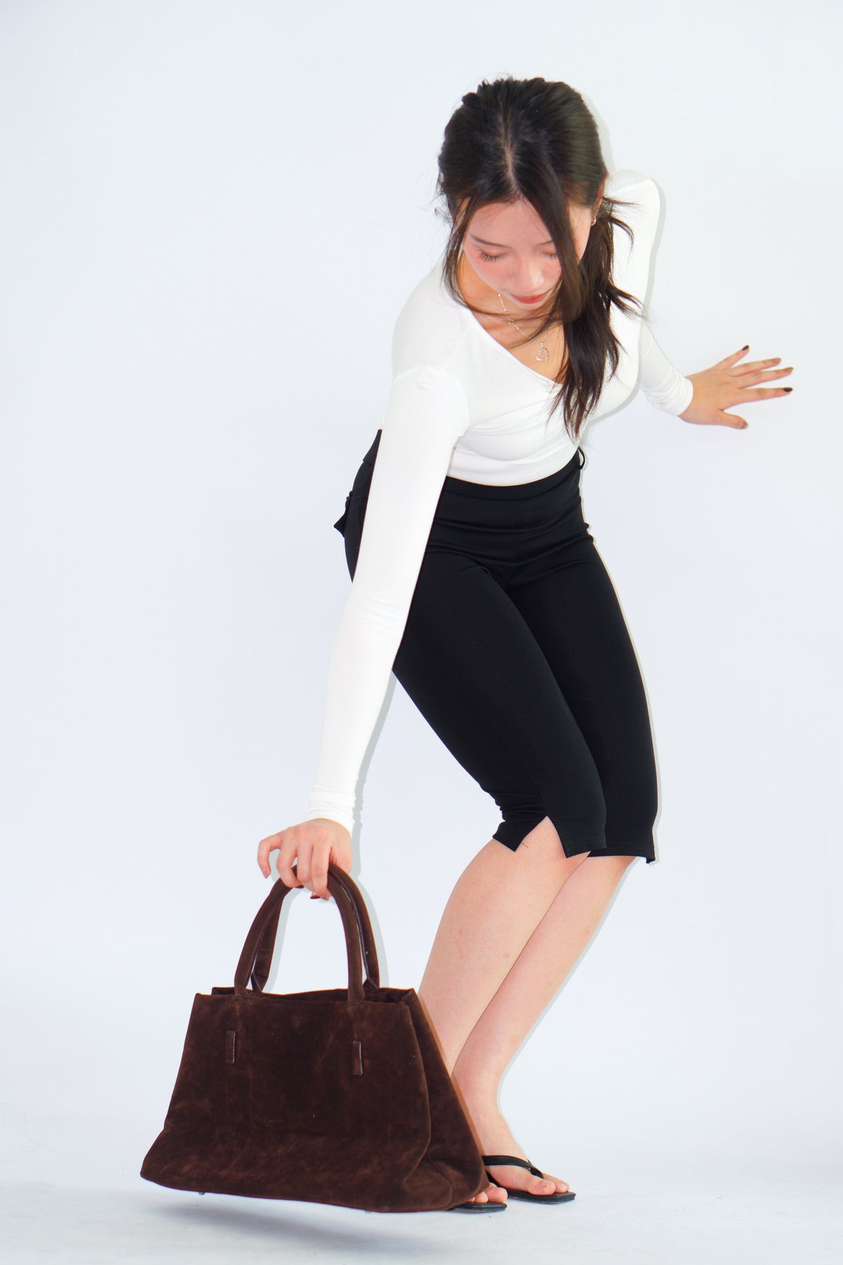 (BACKORDER) Clemence Capri Pants with Belt Hooks in Black