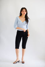 (BACKORDER) Clemence Capri Pants with Belt Hooks in Black