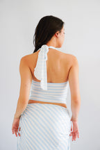 Leia Stripes 2 Piece Skirt Set in Blue