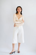 Lennon Denim Midi Jorts in White