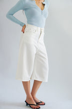 Lennon Denim Midi Jorts in White