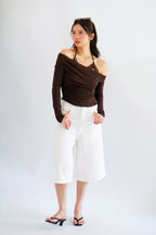 Lennon Denim Midi Jorts in White