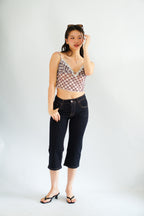 Raven Capri Denim Pants with in Dark Blue