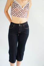 Raven Capri Denim Pants with in Dark Blue