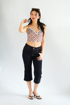 Raven Capri Denim Pants with in Dark Blue