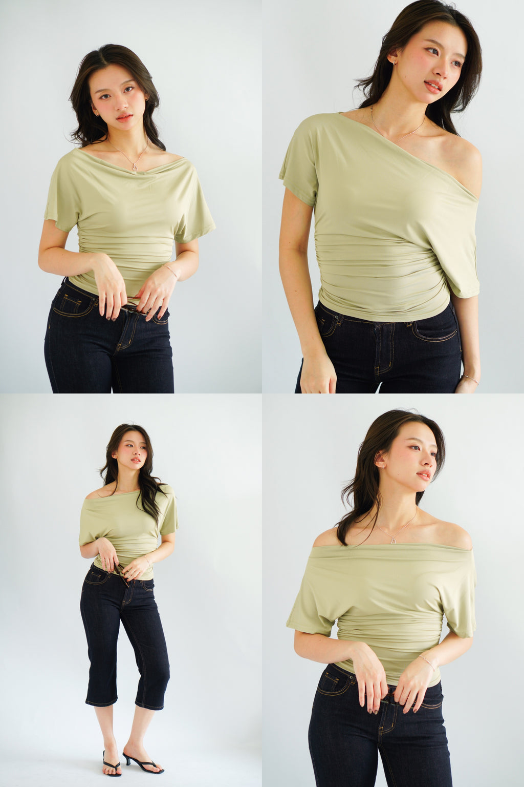 Silvia Toga Ruched Top in Green