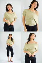 Silvia Toga Ruched Top in Green