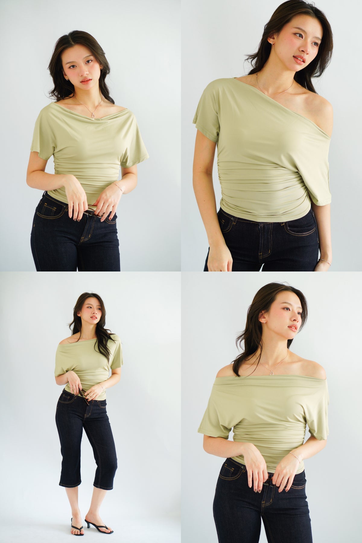 Silvia Toga Ruched Top in Green