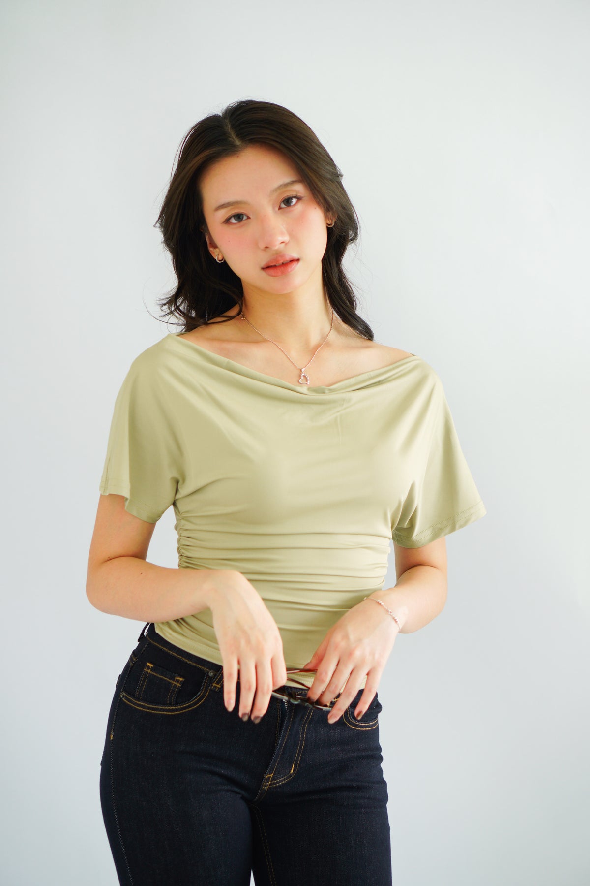 Silvia Toga Ruched Top in Green