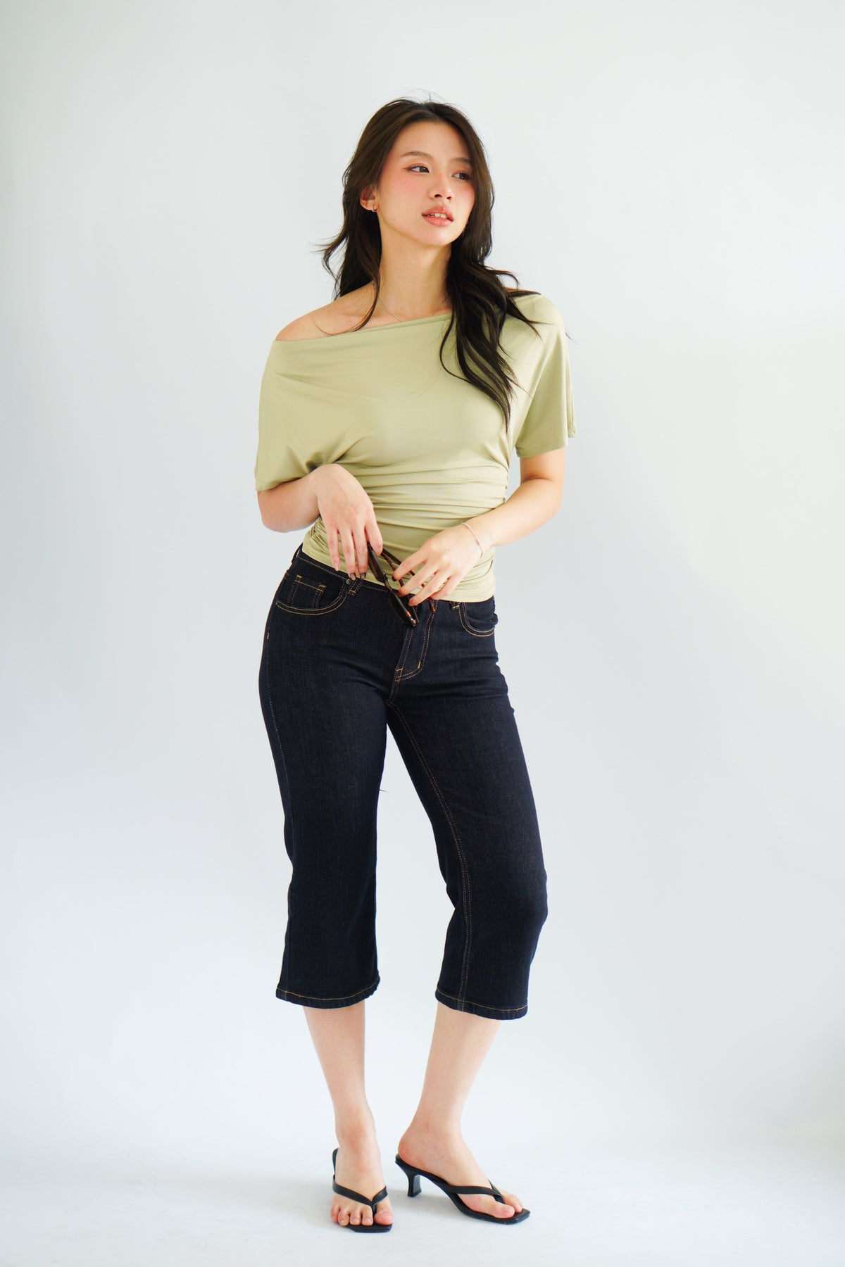 Silvia Toga Ruched Top in Green
