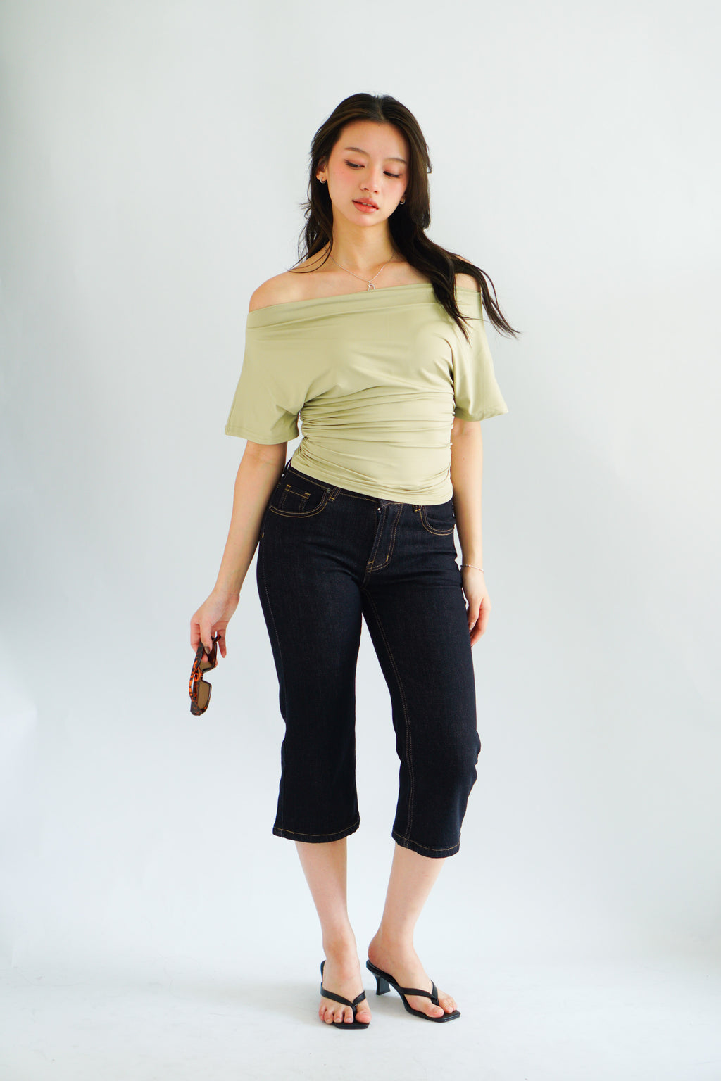 Silvia Toga Ruched Top in Green
