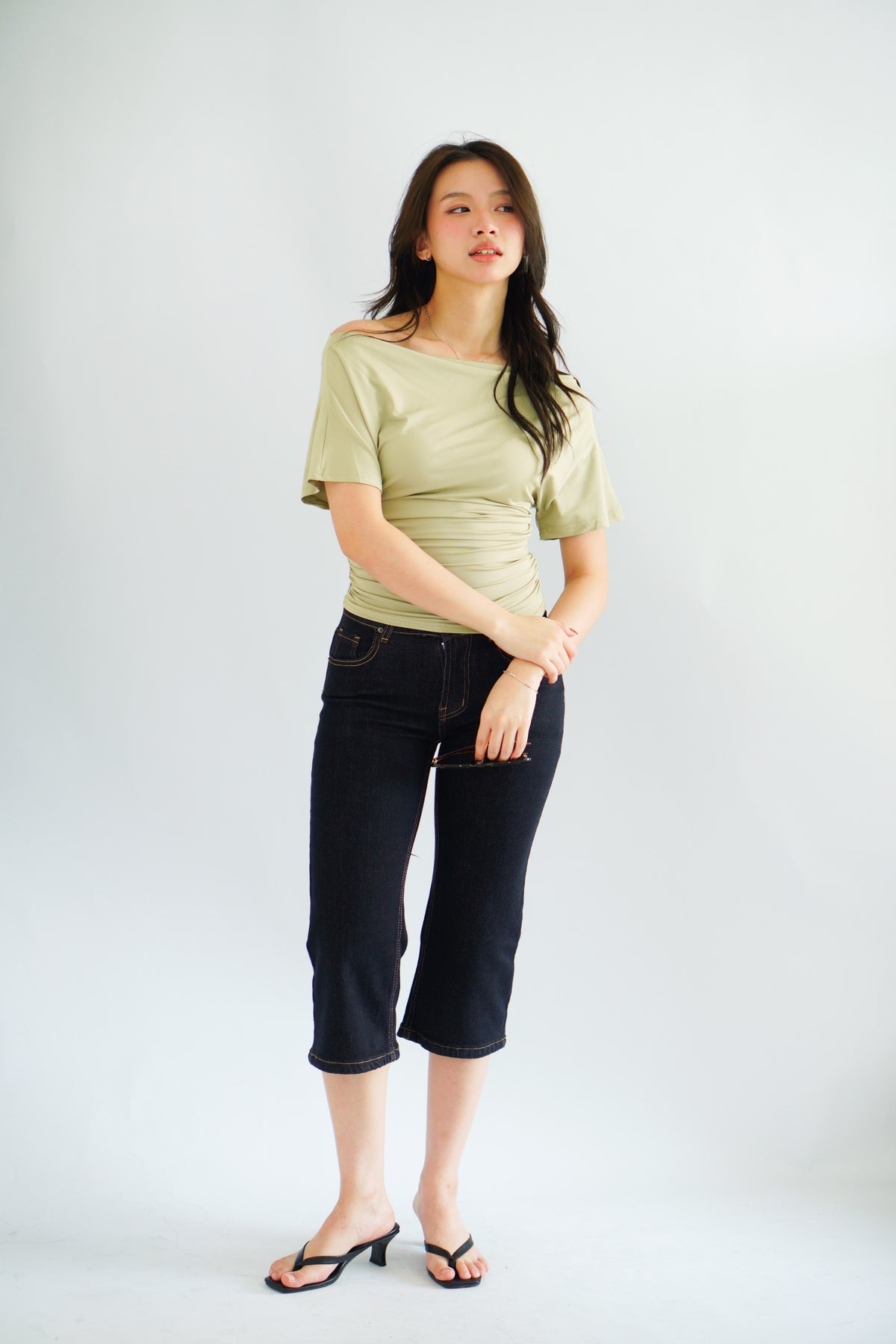 Silvia Toga Ruched Top in Green