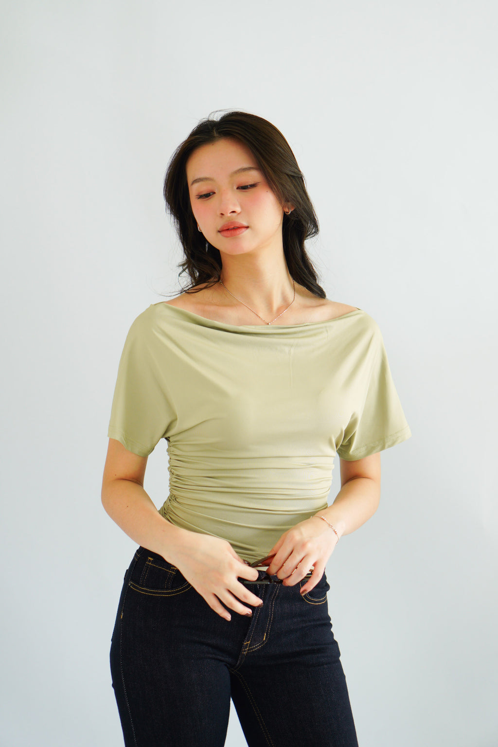 Silvia Toga Ruched Top in Green