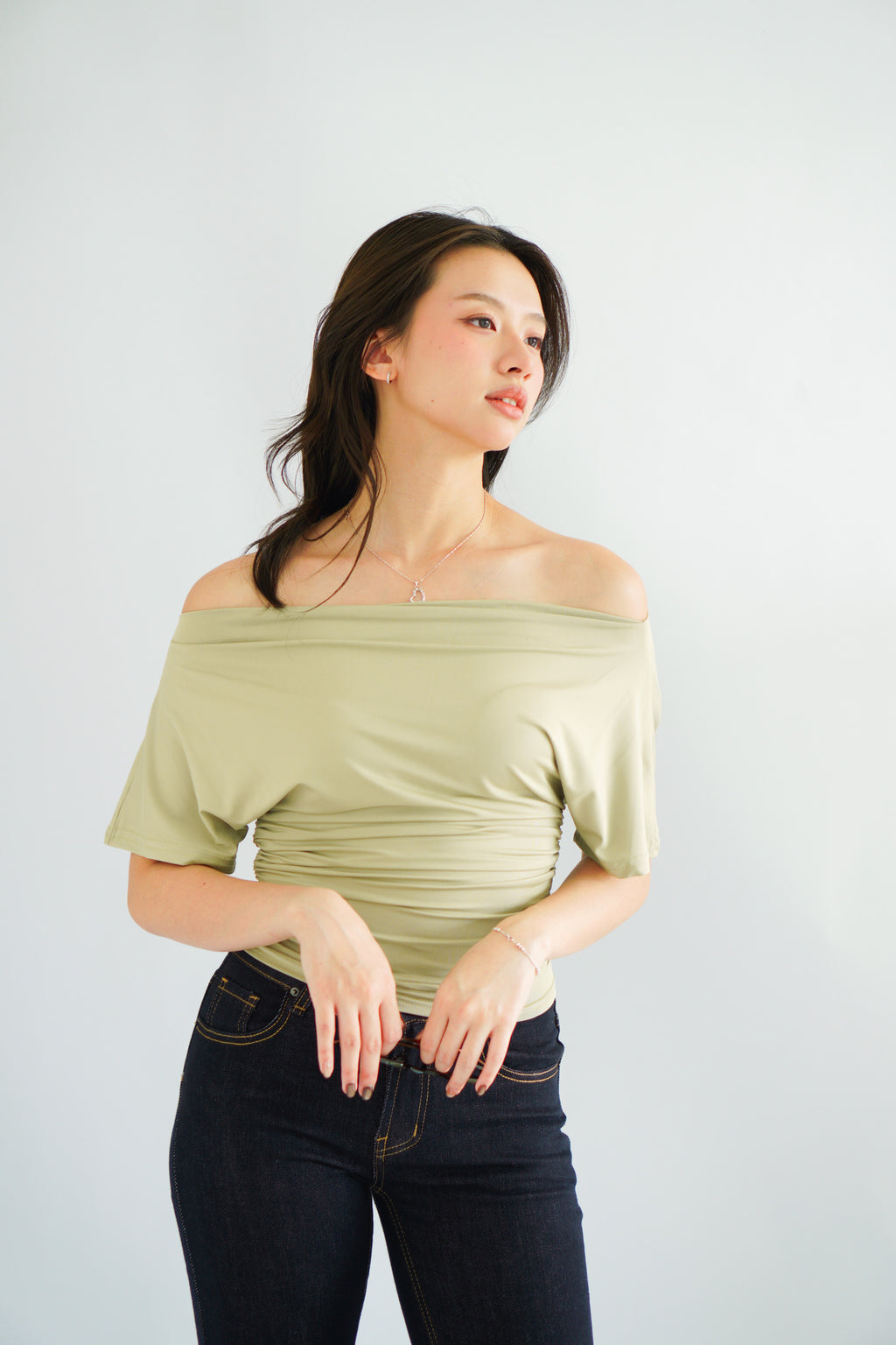 Silvia Toga Ruched Top in Green