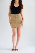 Tyra Cargo Mini Skirt with Pockets in Khaki