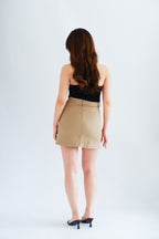 Tyra Cargo Mini Skirt with Pockets in Khaki
