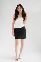 Kitri Mini Satin Skirt in Black
