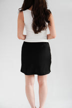 Kitri Mini Satin Skirt in Black