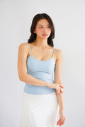 Moki Basic Padded Camisole Top in Blue