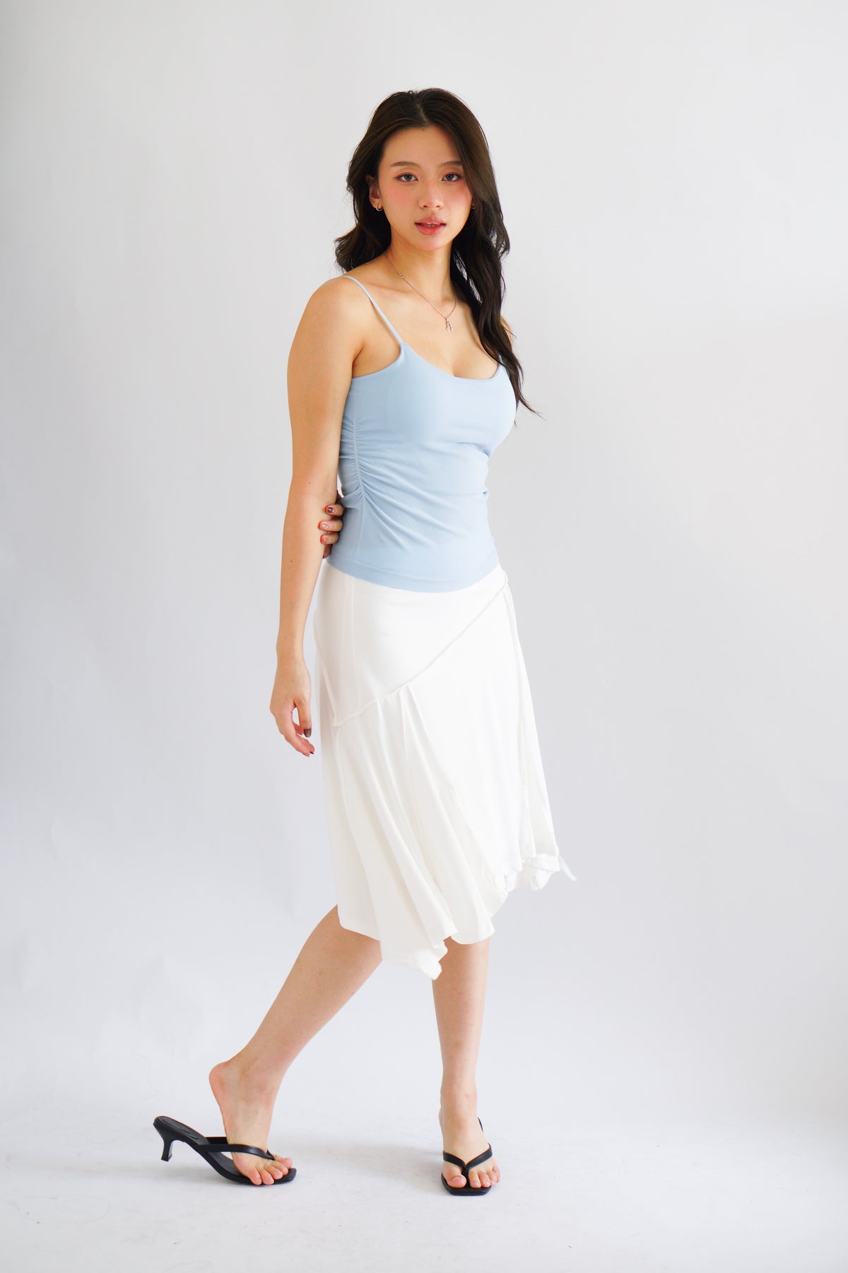 Moki Basic Padded Camisole Top in Blue