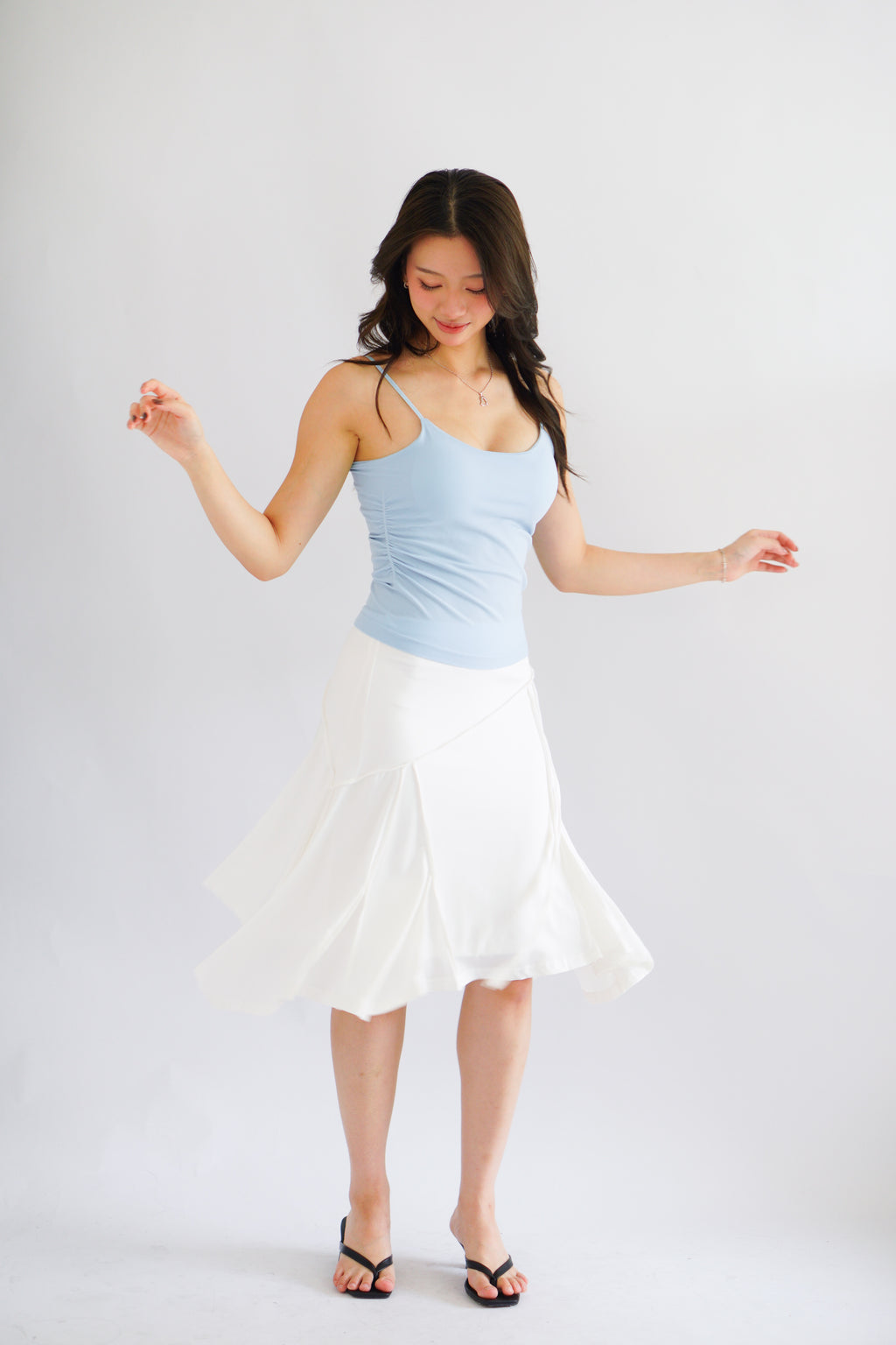 Moki Basic Padded Camisole Top in Blue