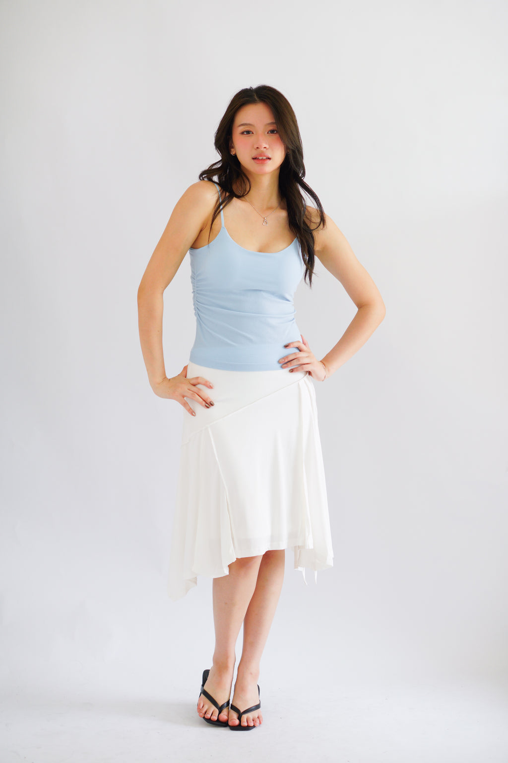 Moki Basic Padded Camisole Top in Blue