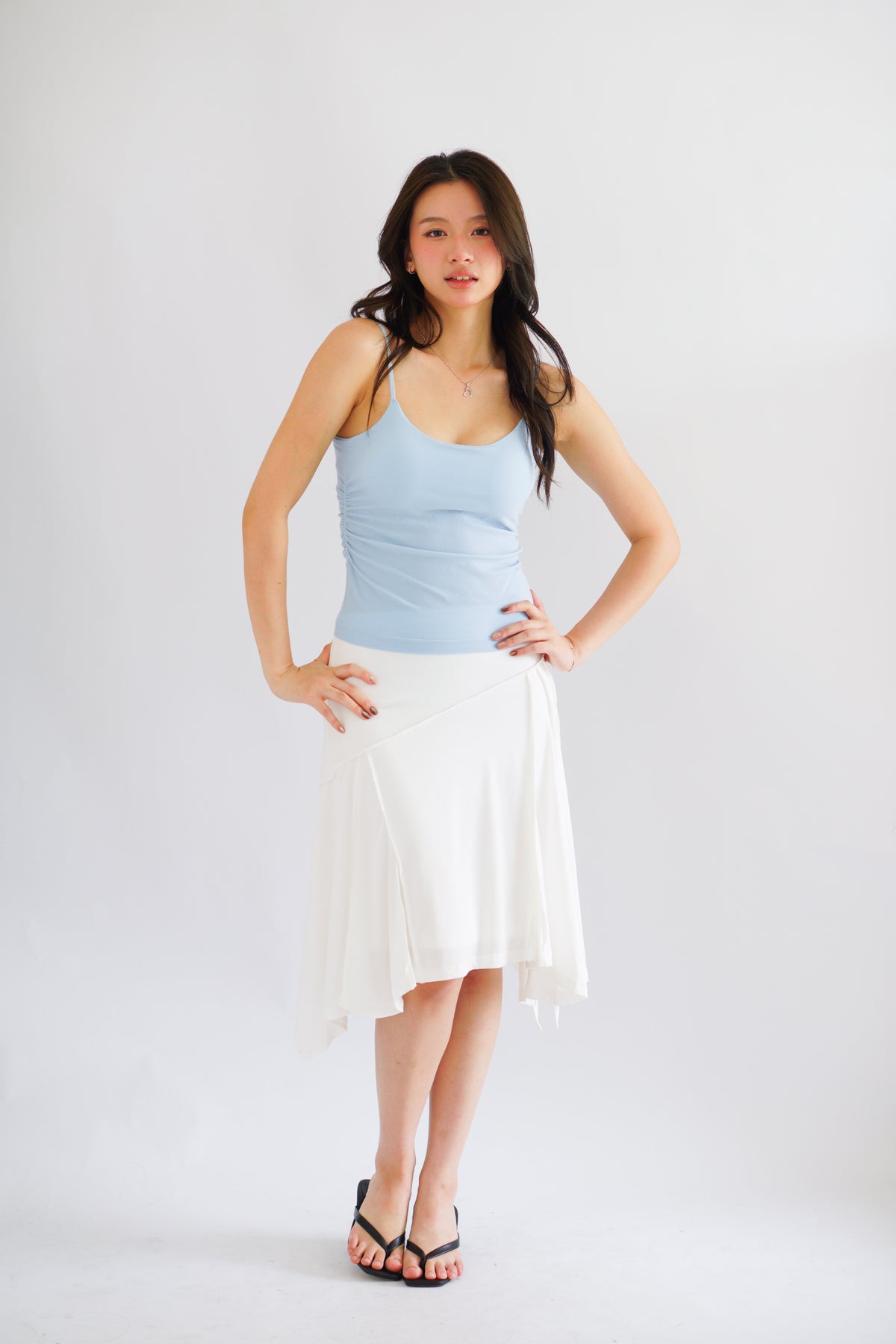 Moki Basic Padded Camisole Top in Blue
