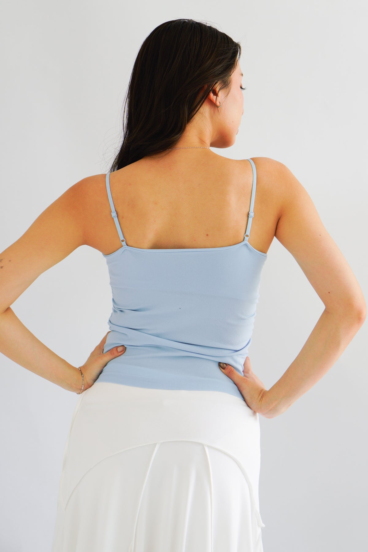 Moki Basic Padded Camisole Top in Blue
