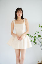 Alessia Structured Mini Dress in Beige
