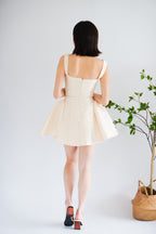 Alessia Structured Mini Dress in Beige