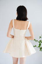 Alessia Structured Mini Dress in Beige