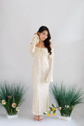 (Premium) Thaleessa Lace Off Shoulder Maxi Dress in Cream