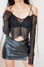Dark Dreams Sheer Top in Black (Excluding Inner Wear)