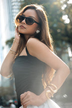BASH x NELOIRE - Nixi Halter Neck Mini Bubble Dress in Black and White