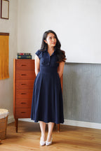 Claire Dress by Bash in Dark Blue