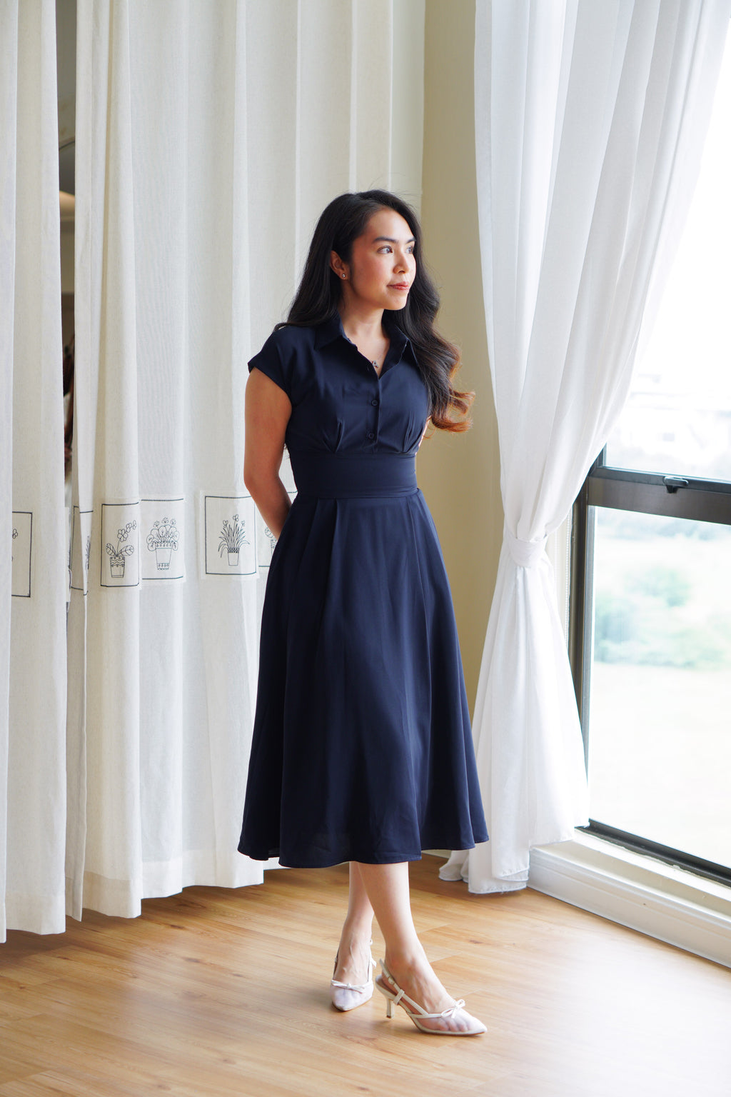 Claire Dress by Bash in Dark Blue