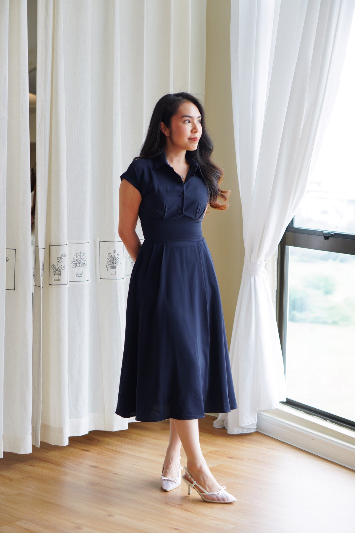 Claire Dress by Bash in Dark Blue