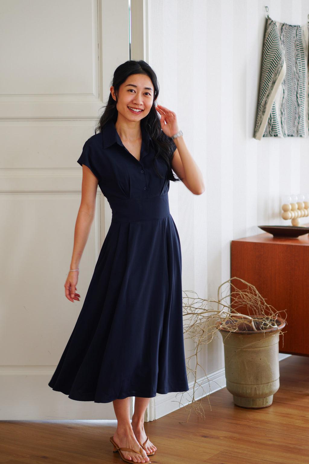 Claire Dress by Bash in Dark Blue